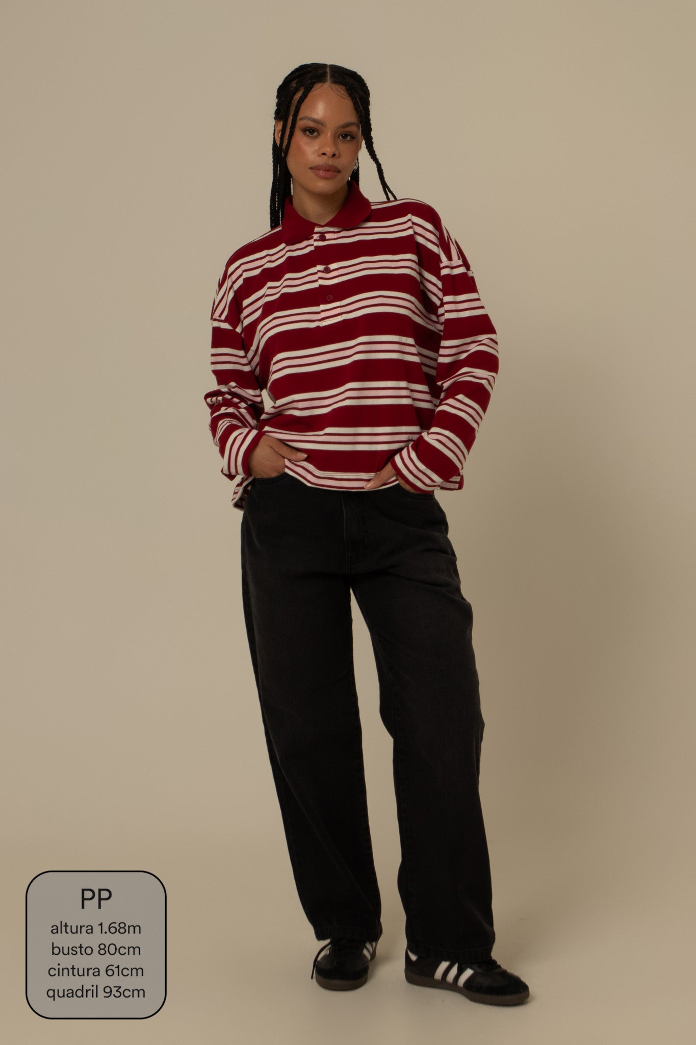 polo listrada oversized manga longa luv