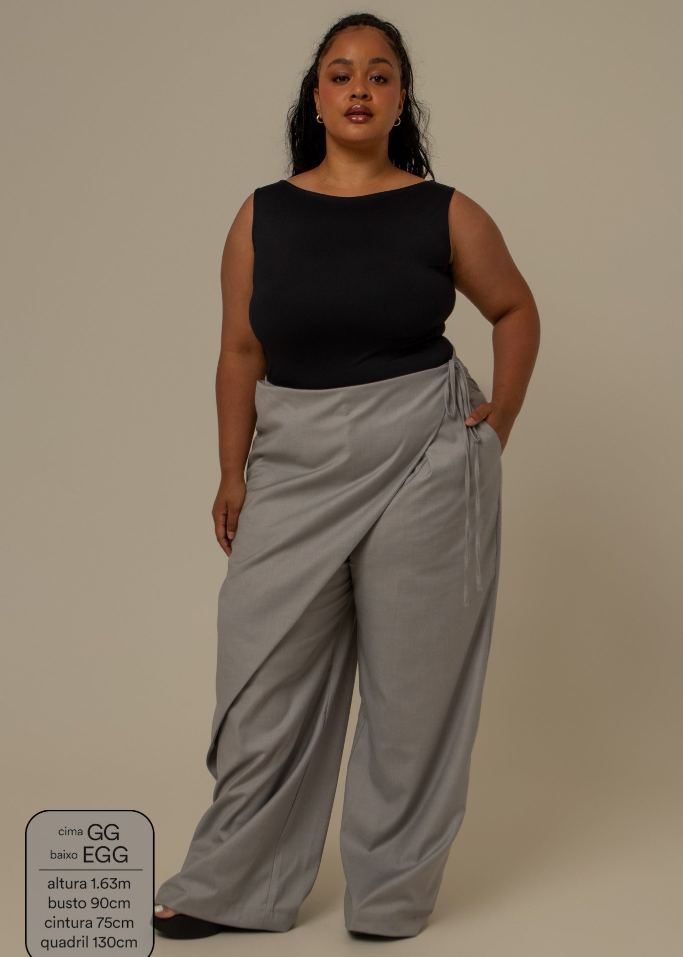 calça-saia de alfaiataria chefa