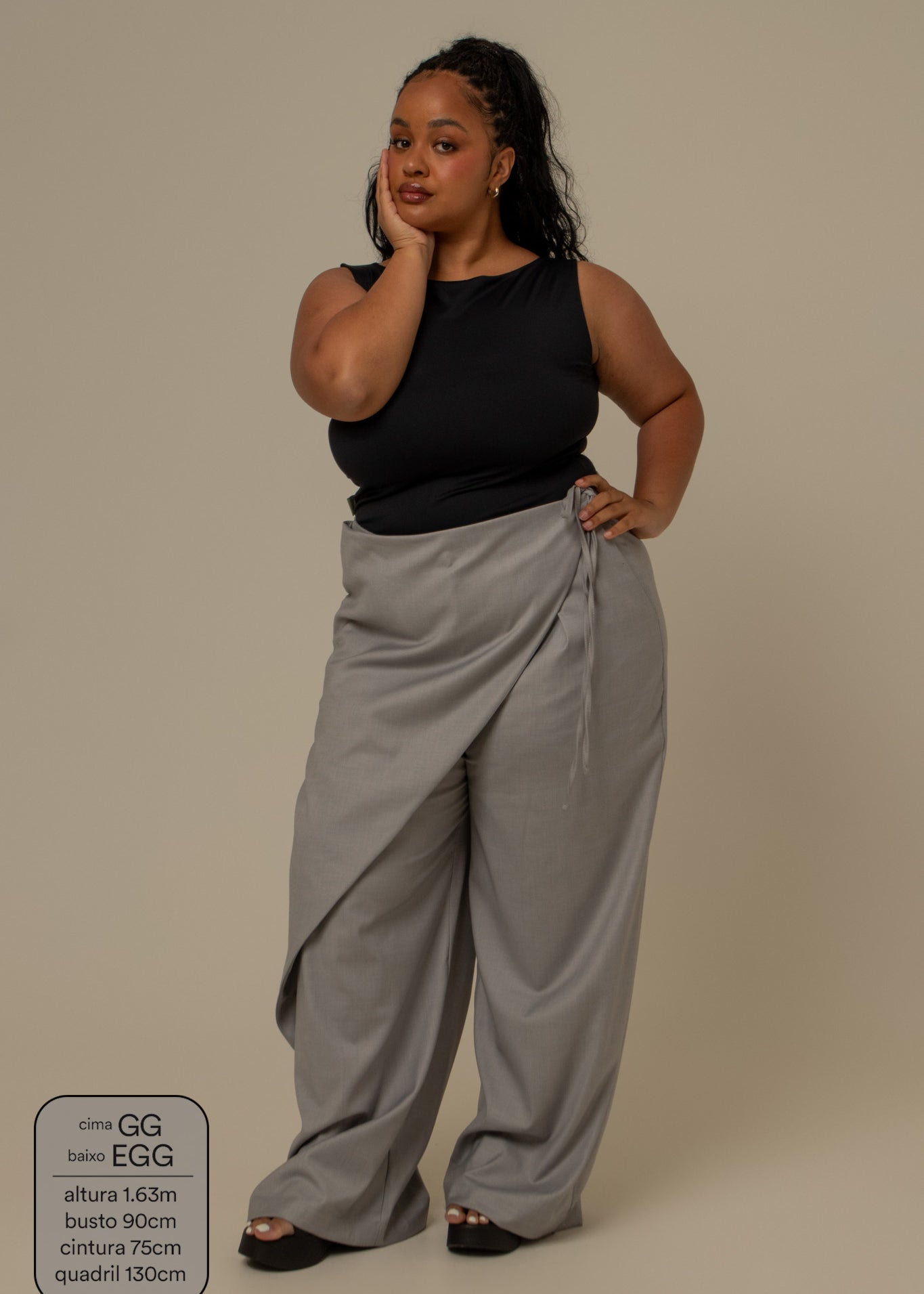 calça-saia de alfaiataria chefa