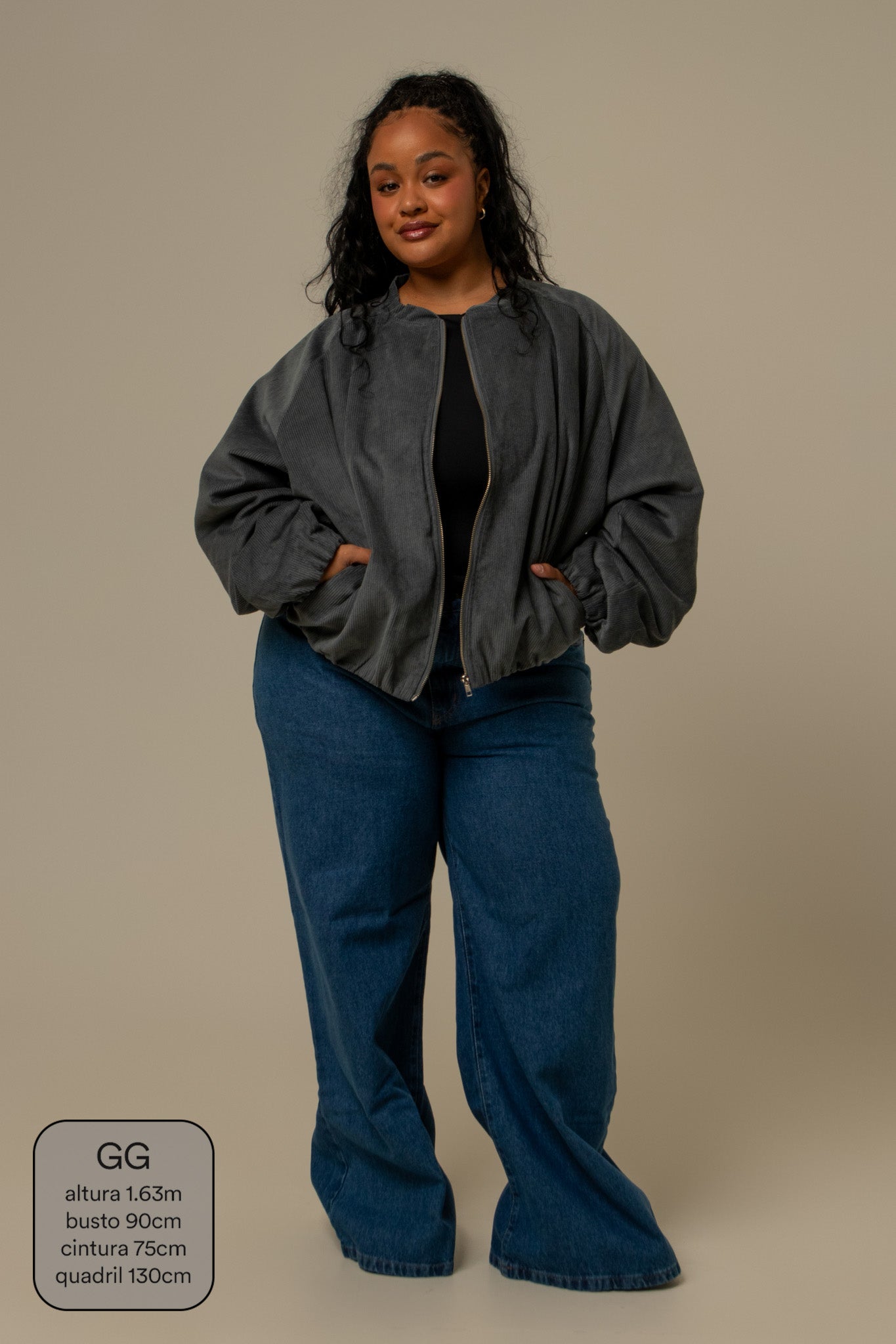 jaqueta canelada bomber