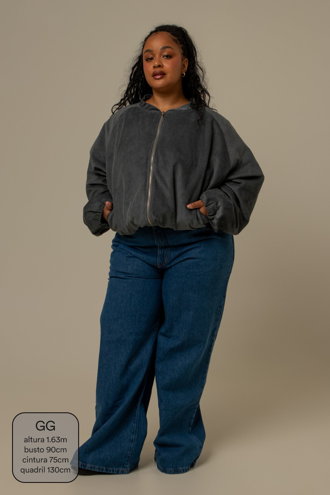 jaqueta canelada bomber