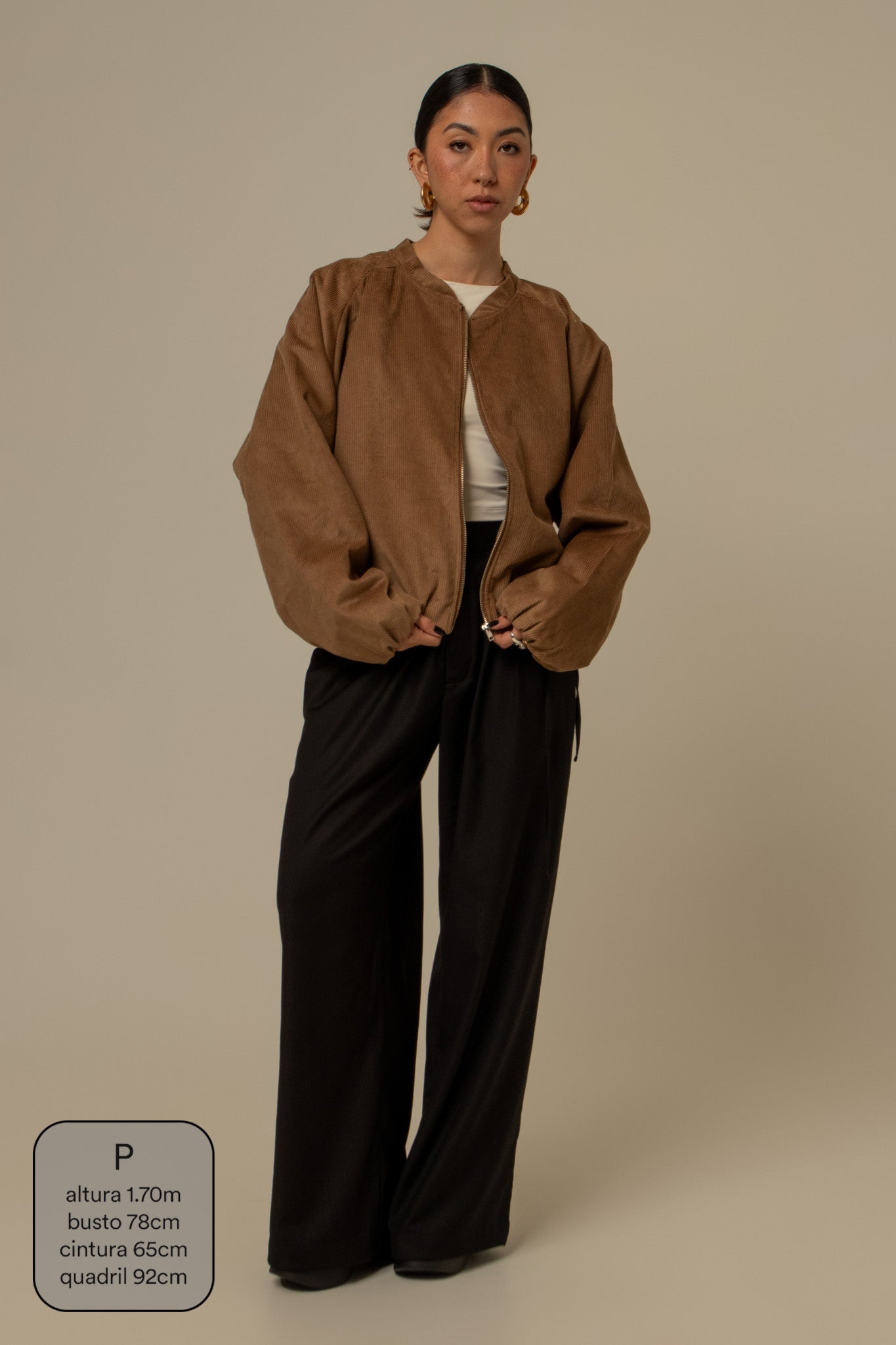 jaqueta canelada bomber