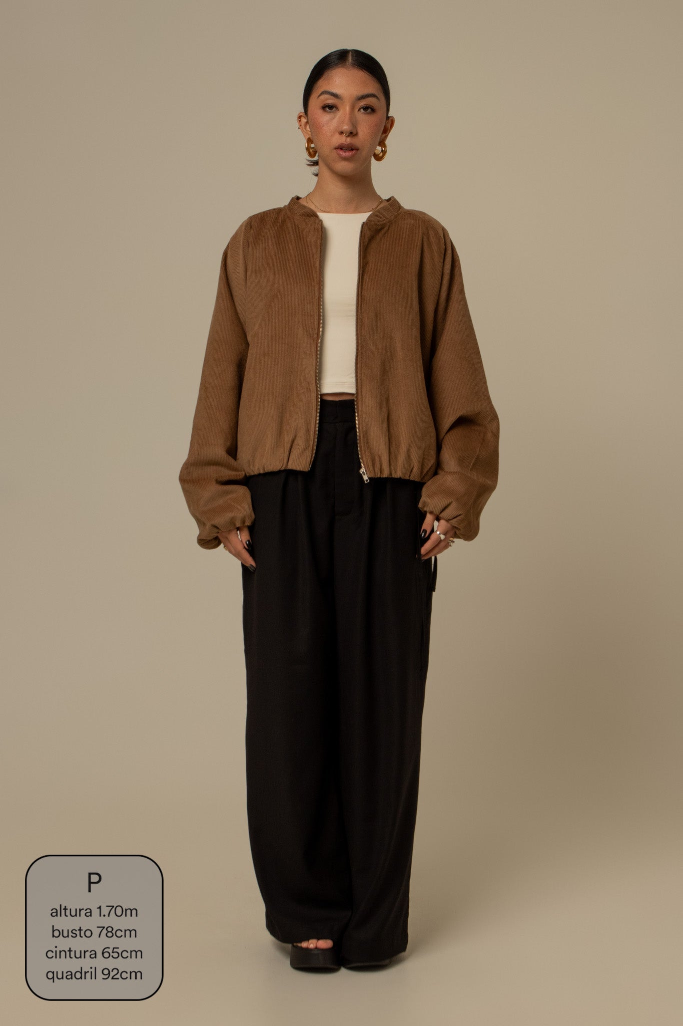 jaqueta canelada bomber