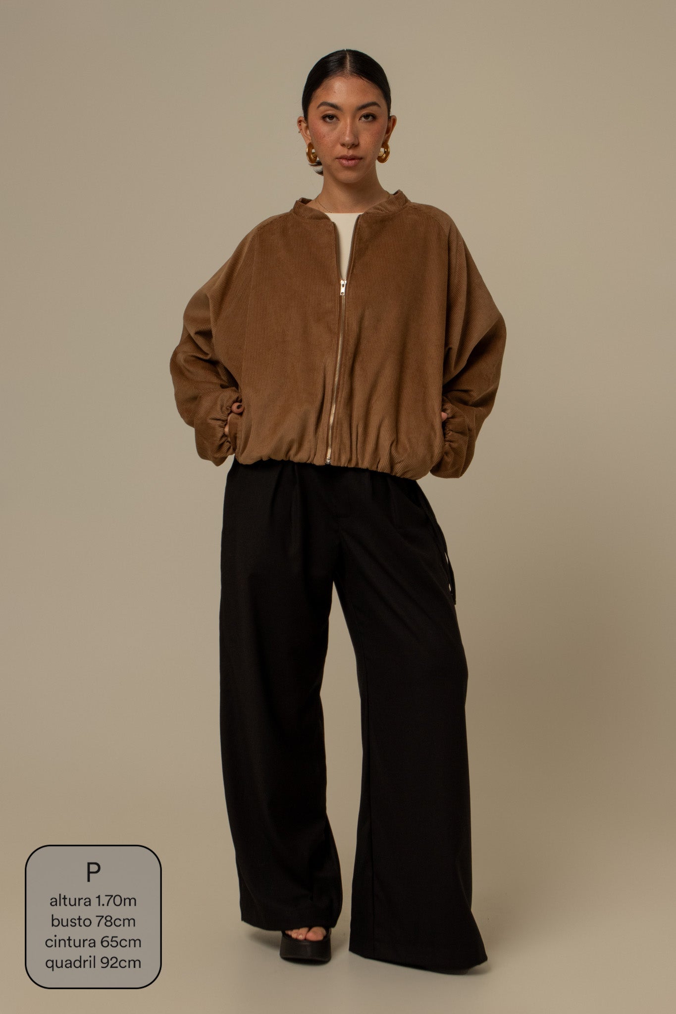 jaqueta canelada bomber