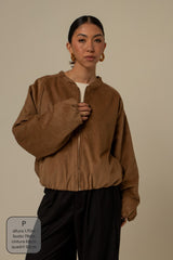 jaqueta bomber canelada oversized