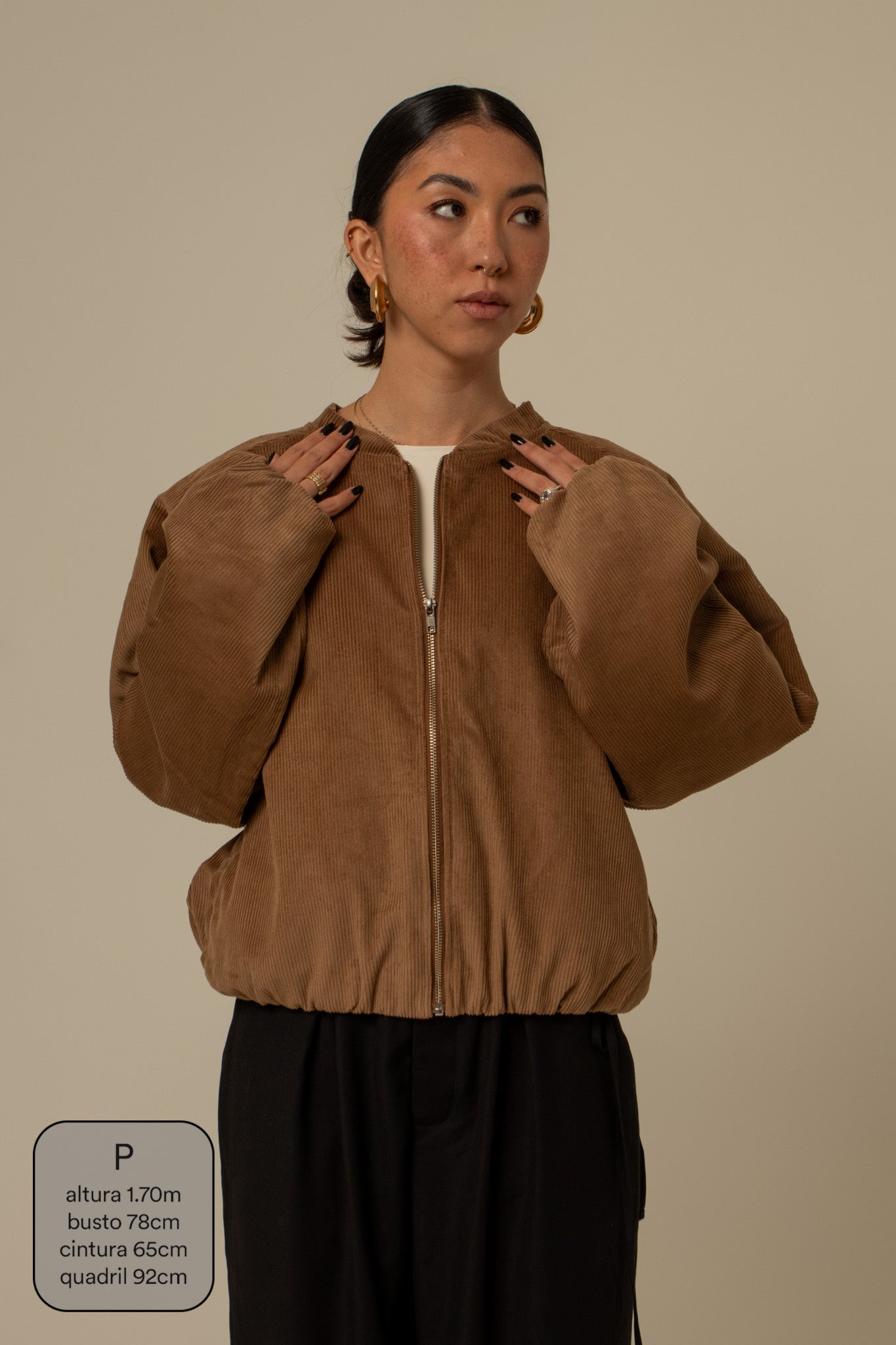 jaqueta canelada bomber