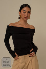 blusa manga longa ombro a ombro