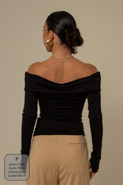 blusa manga longa ombro a ombro