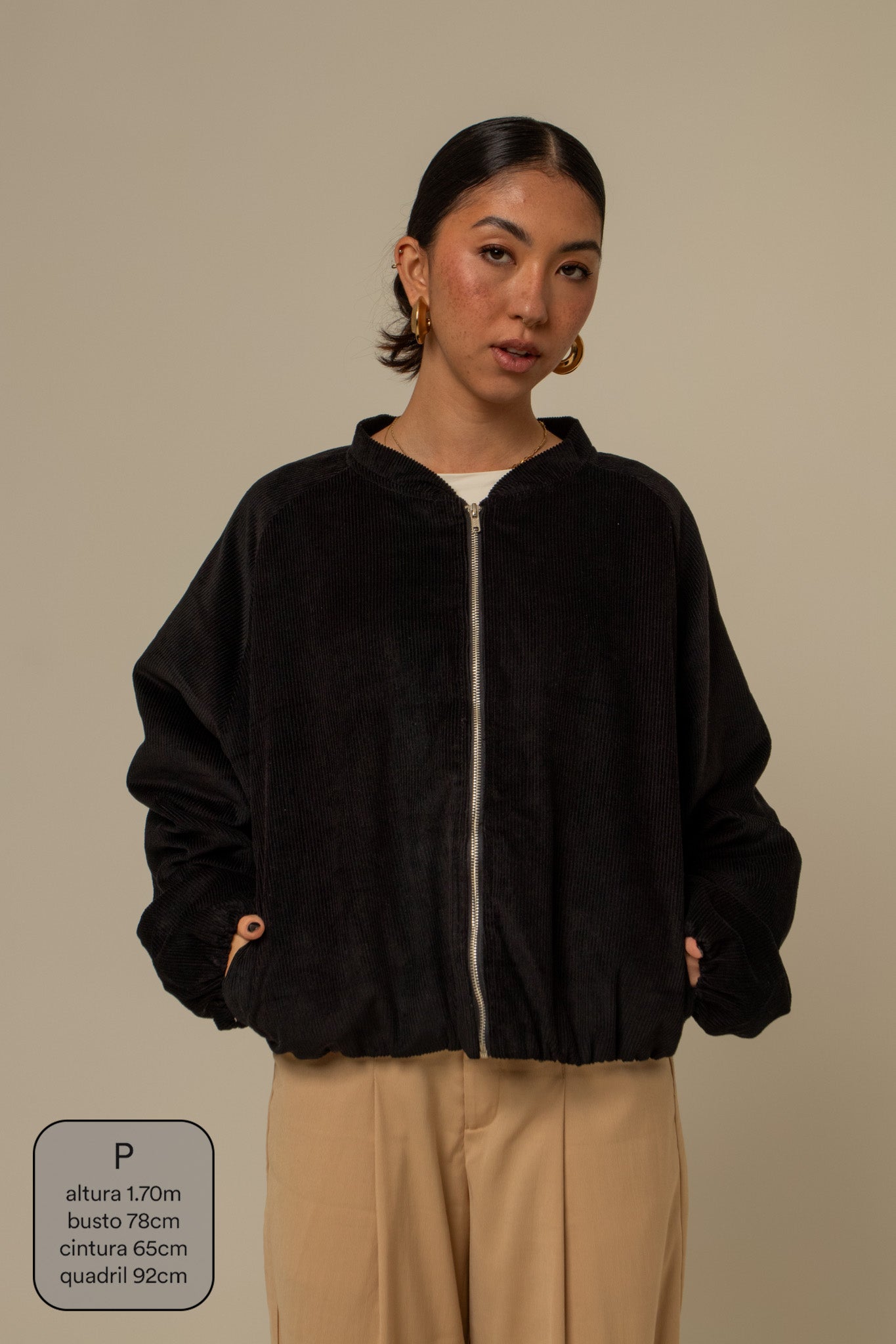 jaqueta canelada bomber