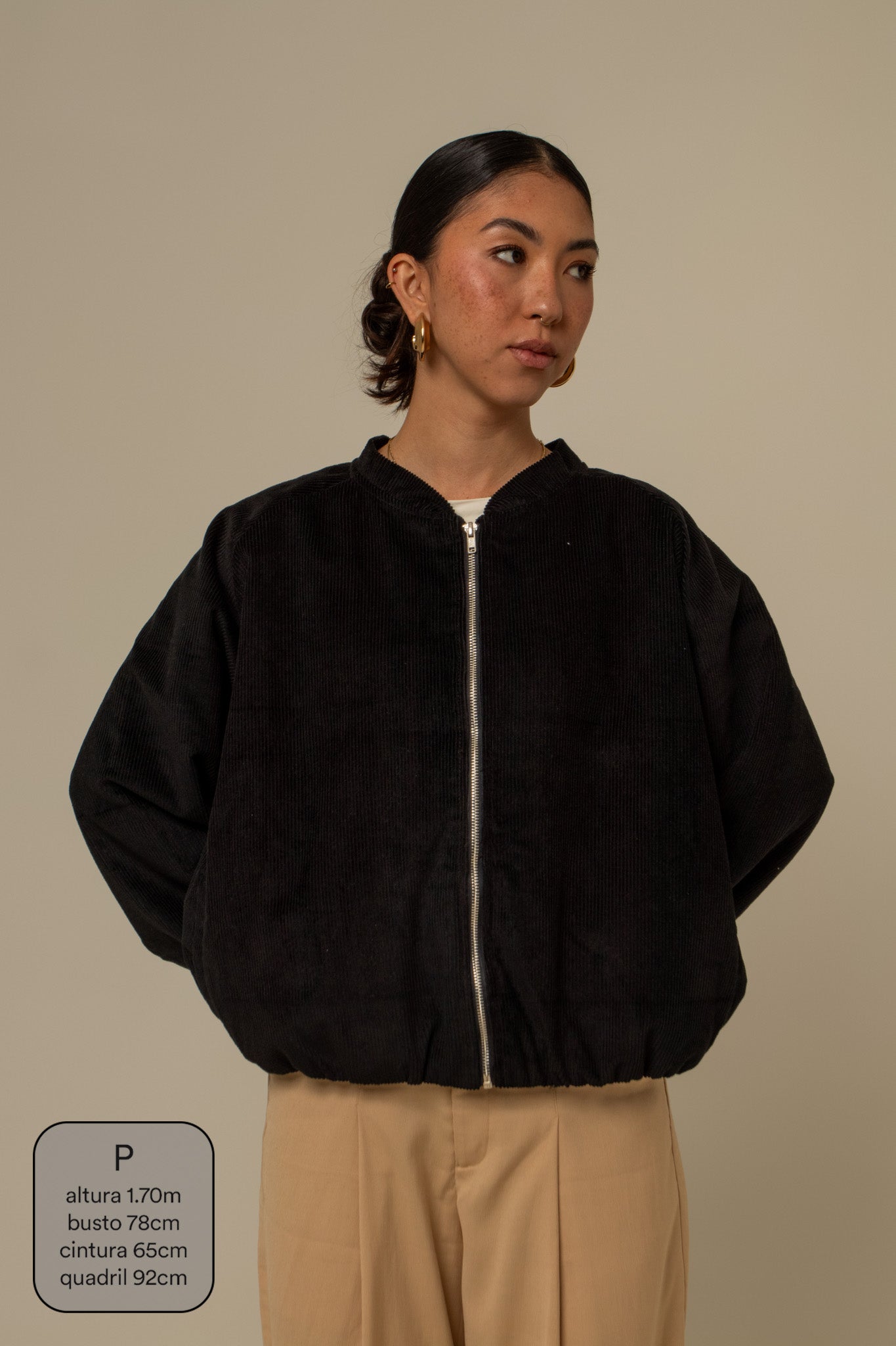 jaqueta canelada bomber