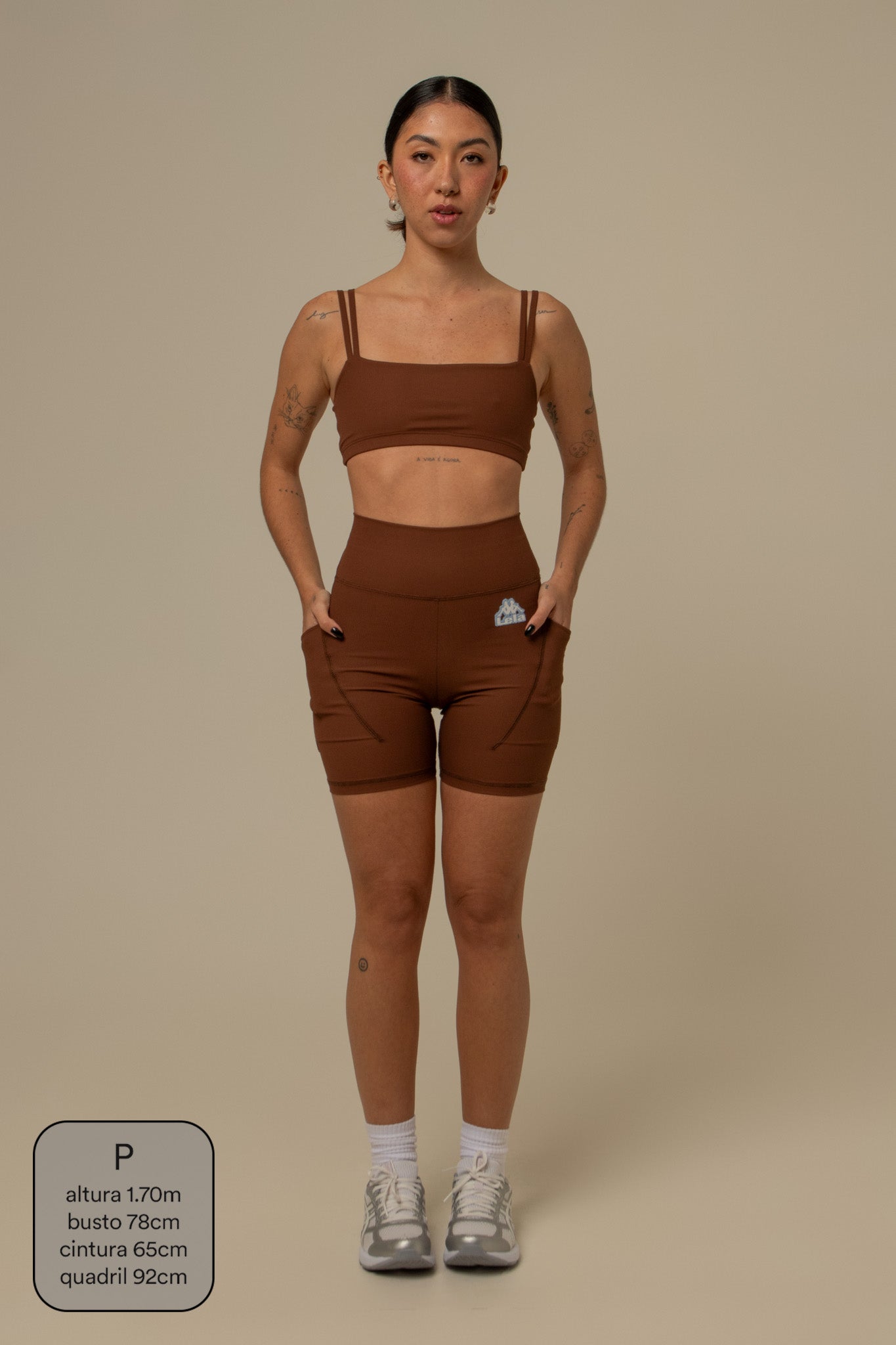 short biker canelado gym lela & kappa
