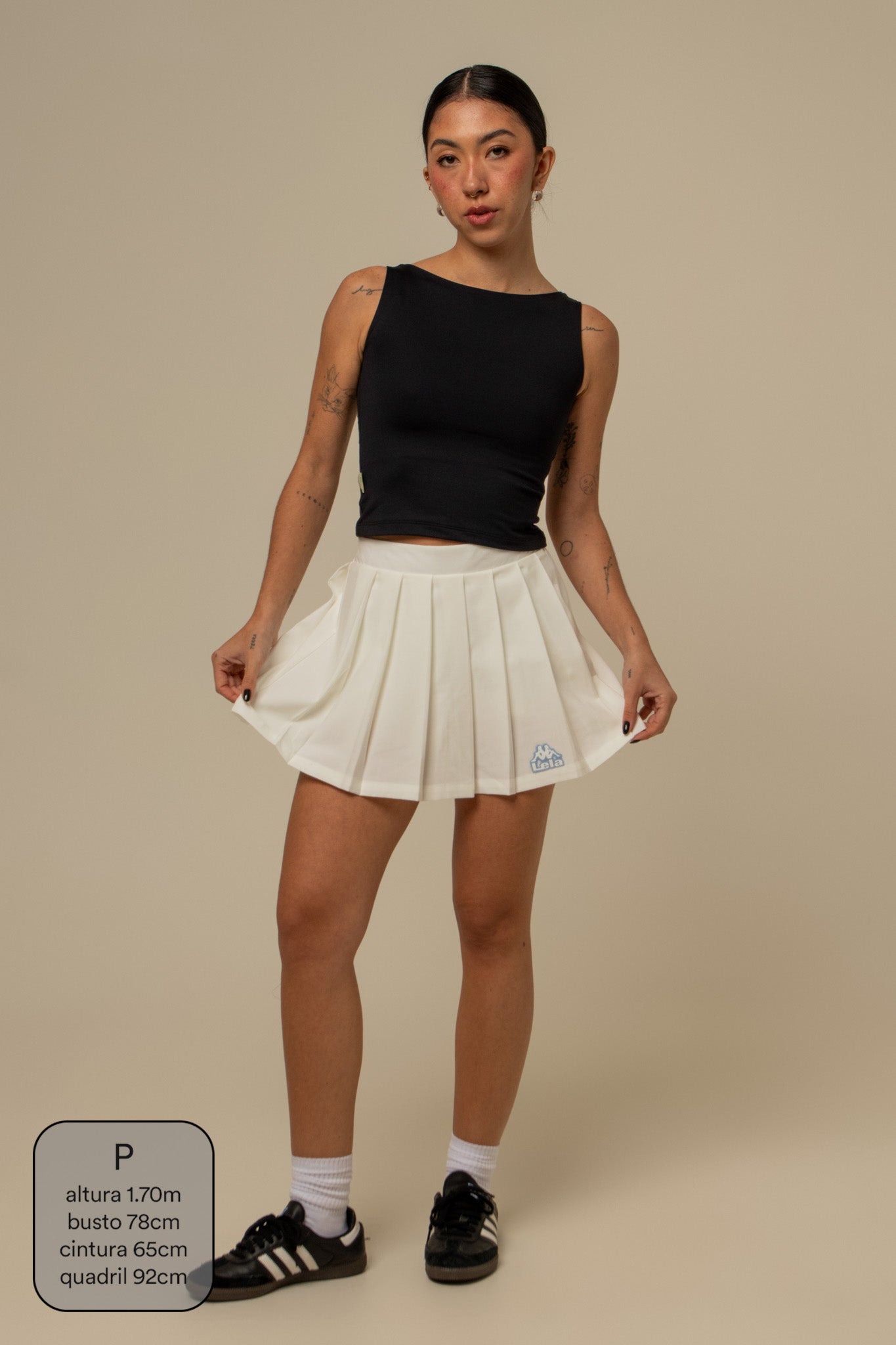 short saia plissado lela & kappa