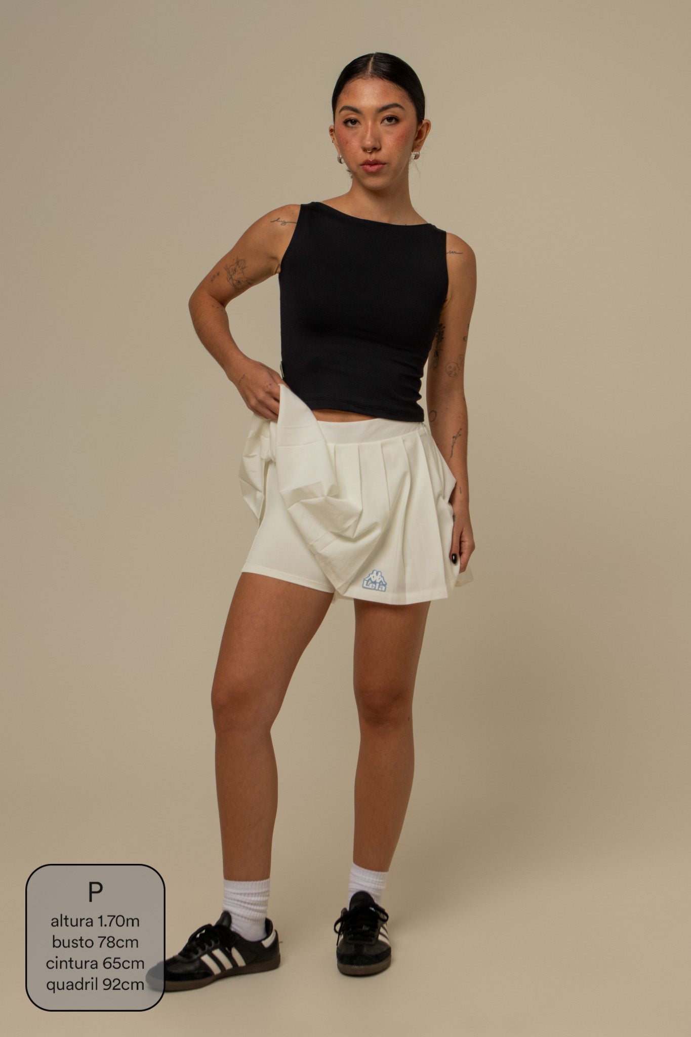 short saia plissado lela & kappa