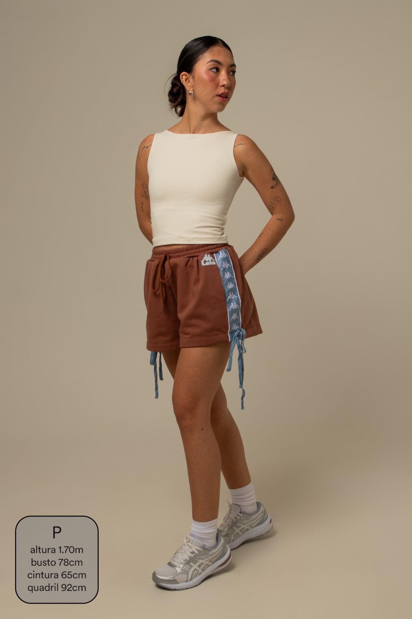 short de moletom lacinho lela & kappa