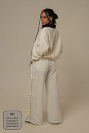 calça de moletom cozy wide lacinho