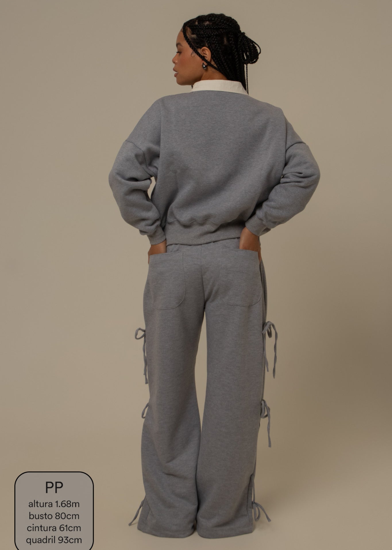 calça de moletom cozy wide lacinho