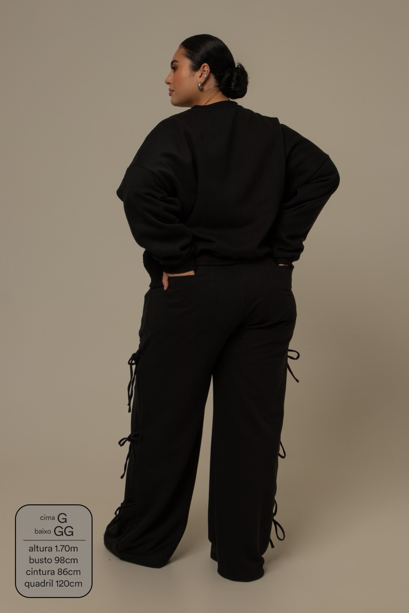 calça de moletom cozy wide lacinho