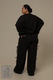 calça de moletom cozy wide lacinho