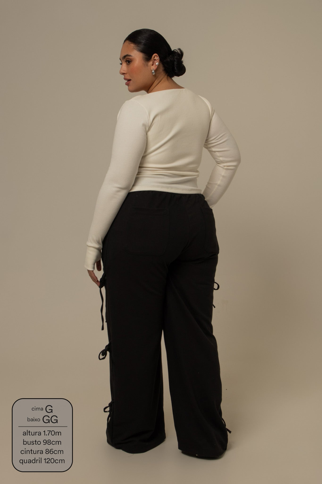 calça de moletom cozy wide lacinho