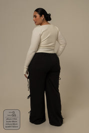calça de moletom cozy wide lacinho