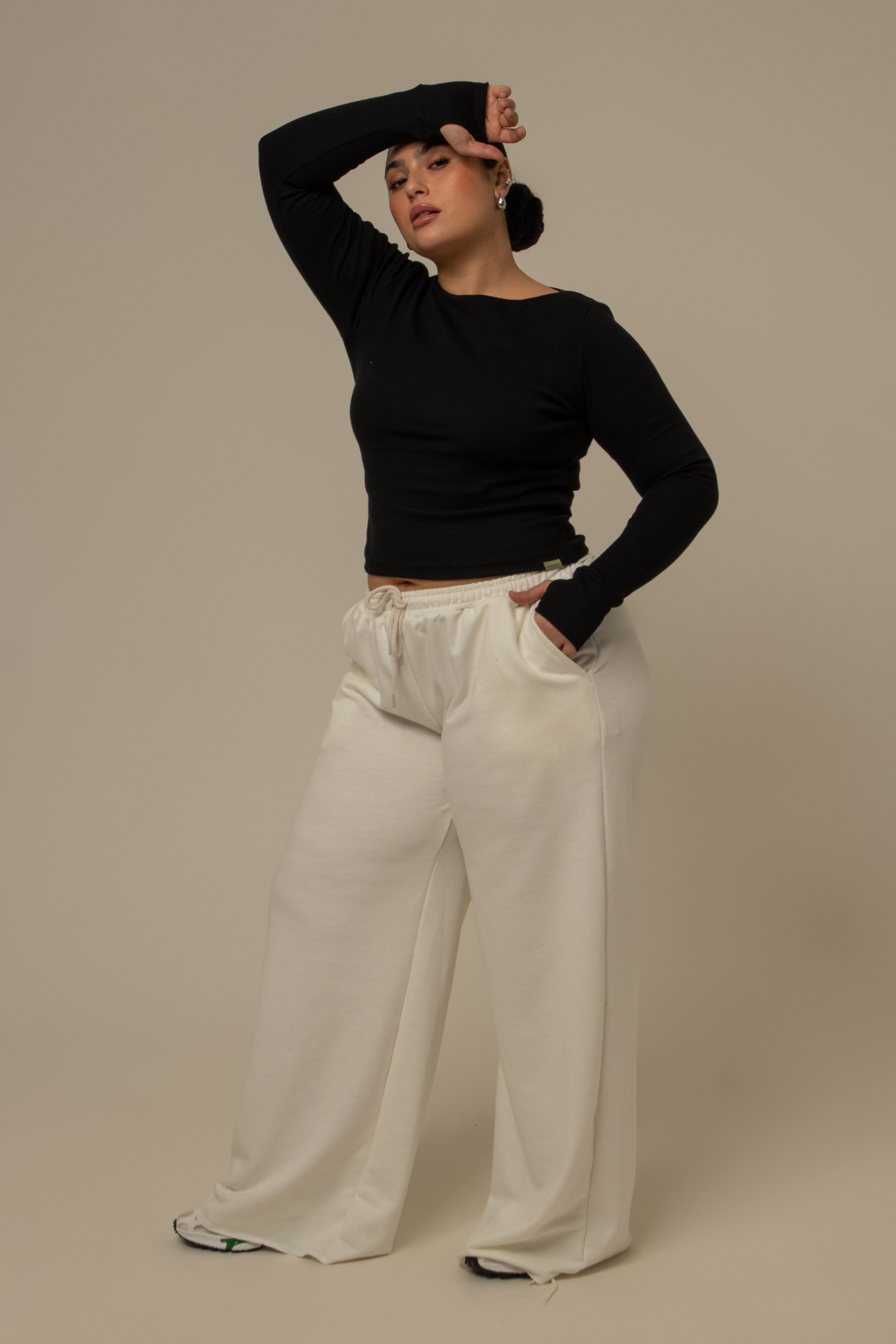 calça de moletom cozy wide