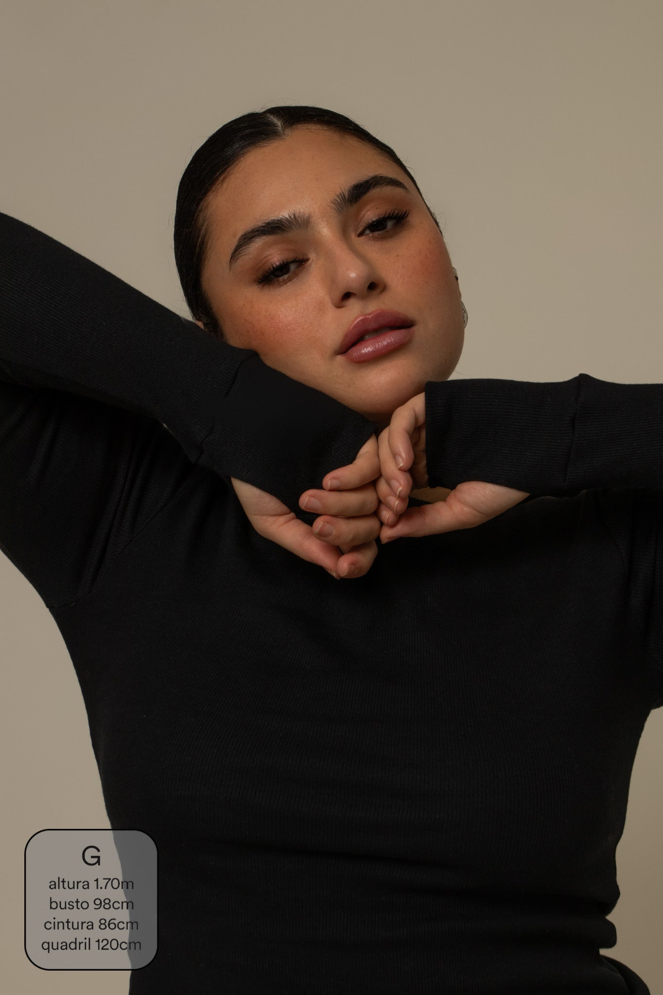blusa manga longa cozy canelada com top embutido