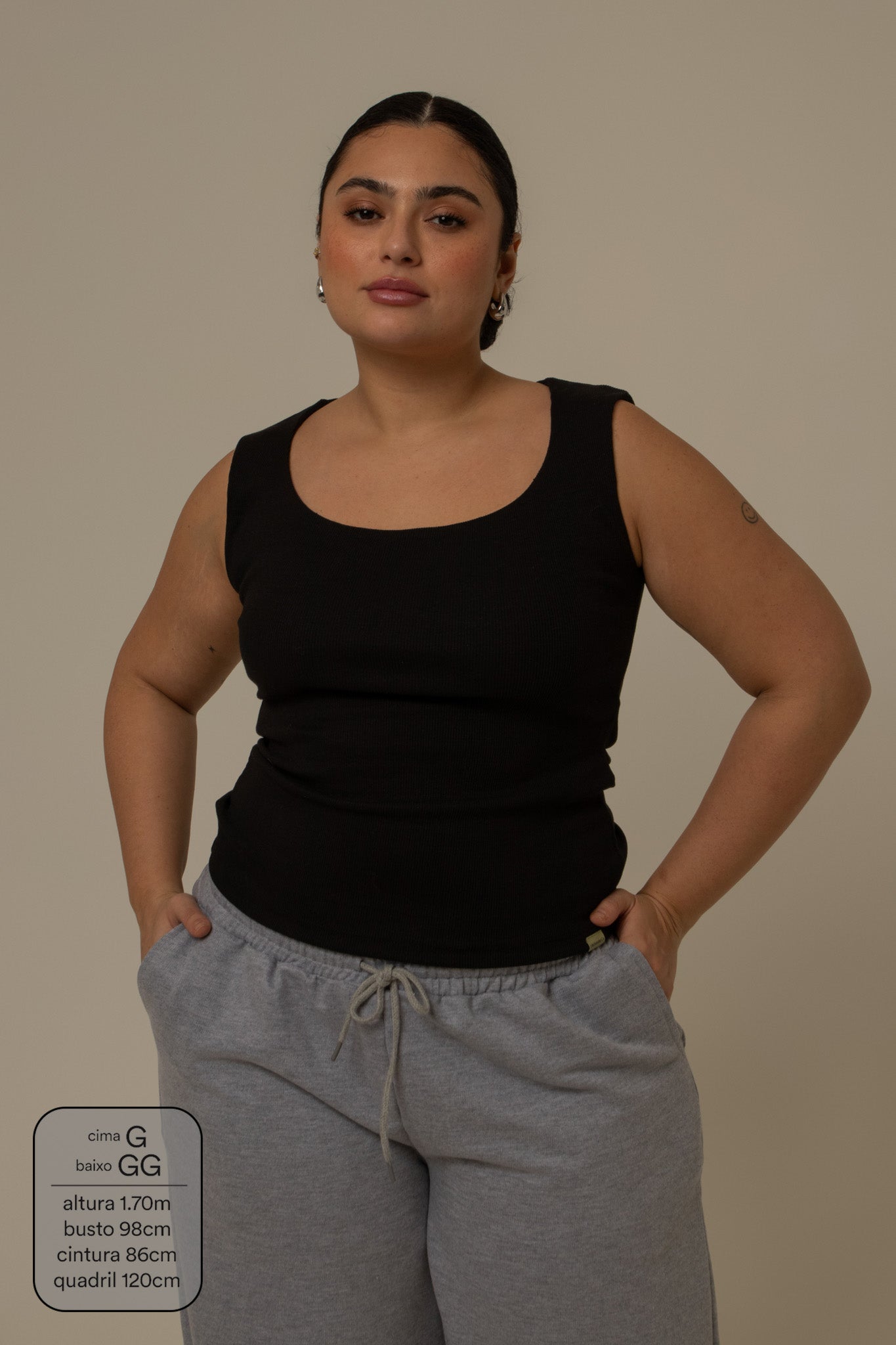 blusa cozy canelada com top embutido
