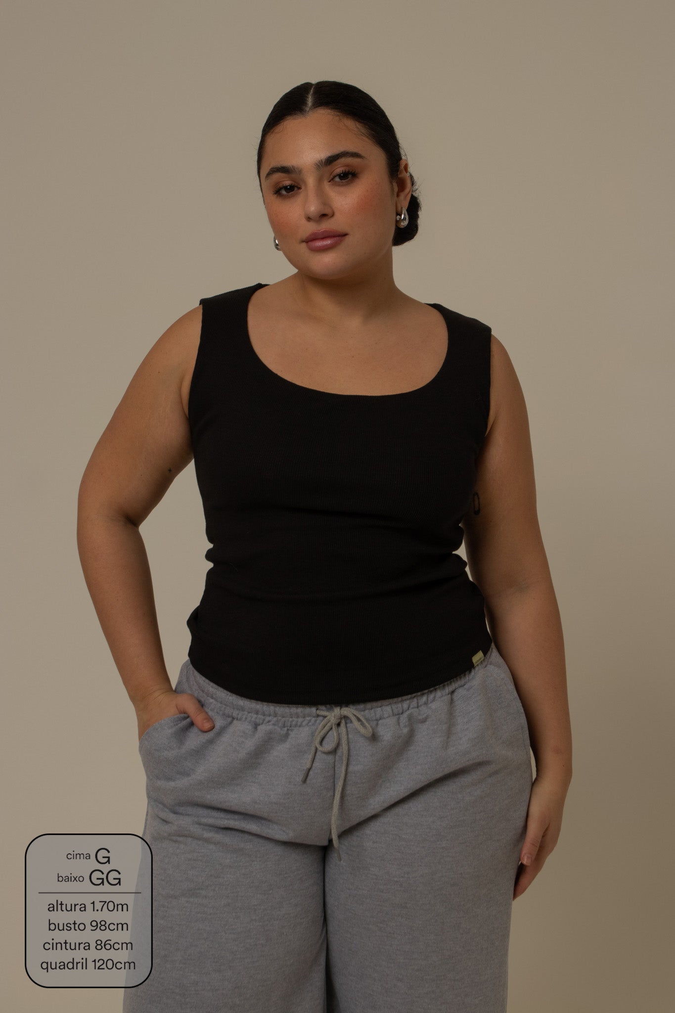 blusa cozy canelada com top embutido