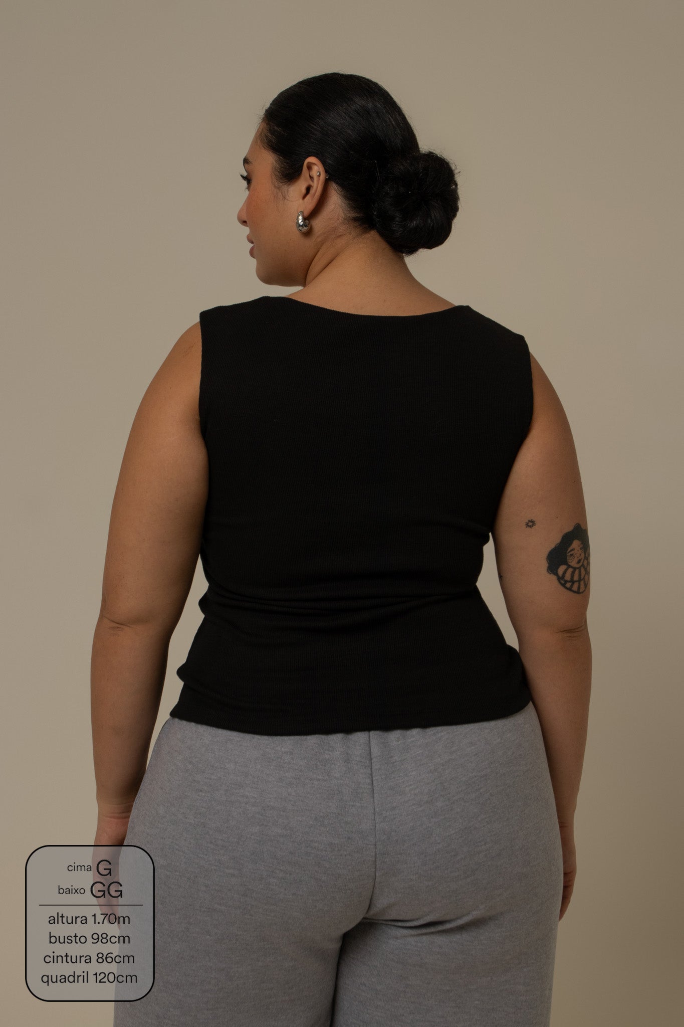 blusa cozy canelada com top embutido