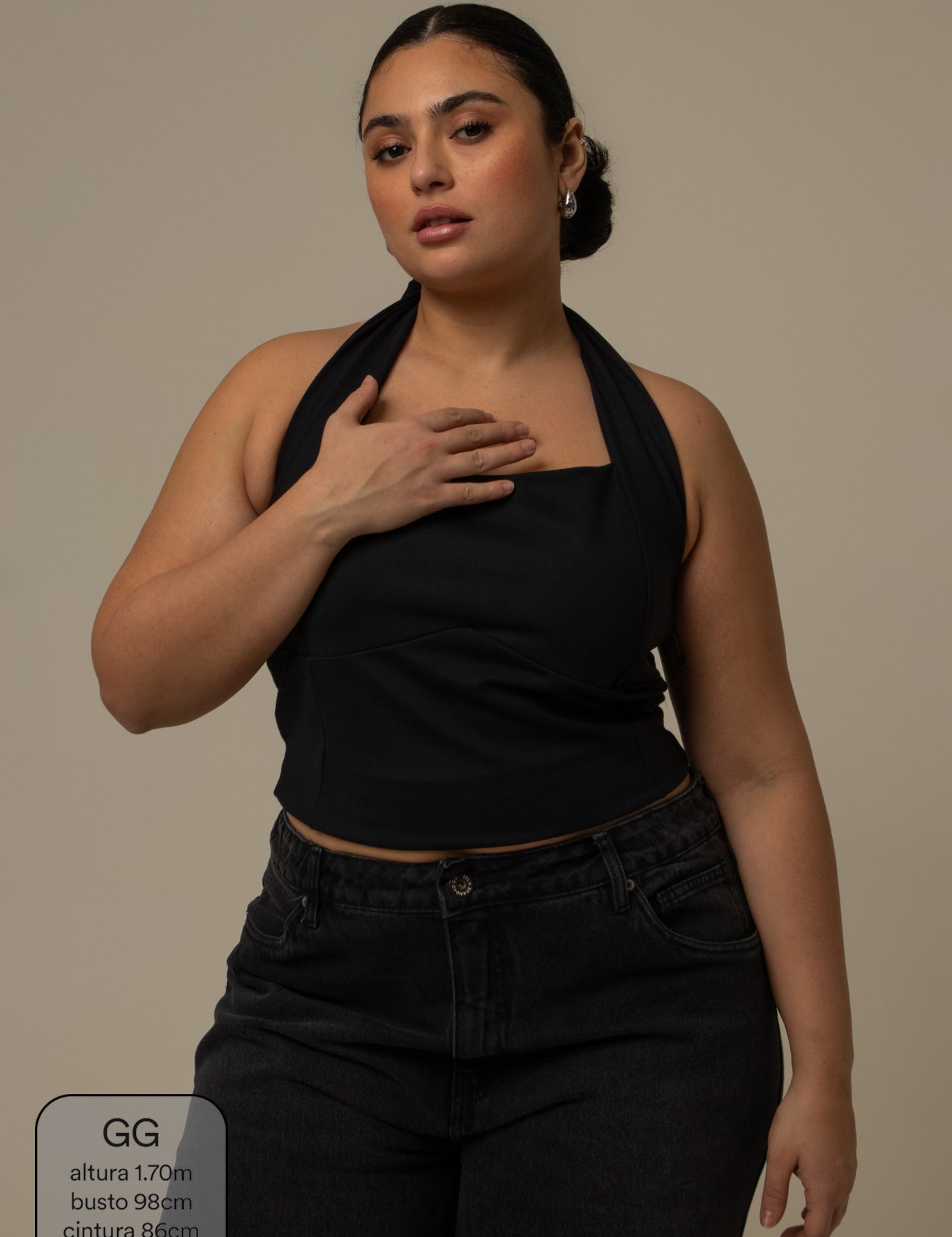 regata push up | blusa com amarração no pescoço