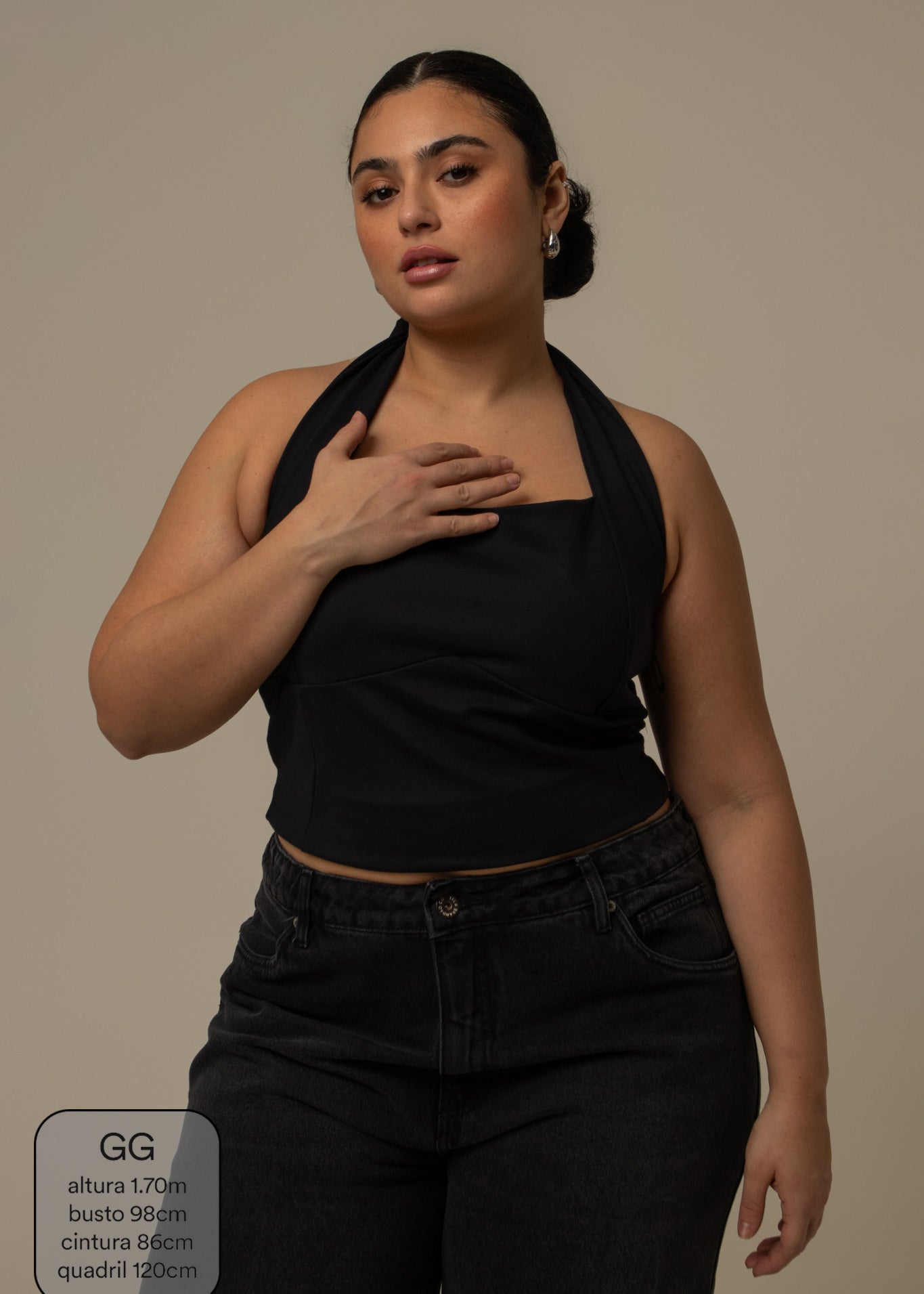 regata push up | blusa com amarração no pescoço