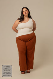 calça comfy clássica | calça waffle reta confortável