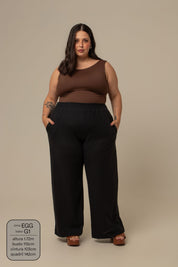 calça comfy clássica | calça waffle reta confortável