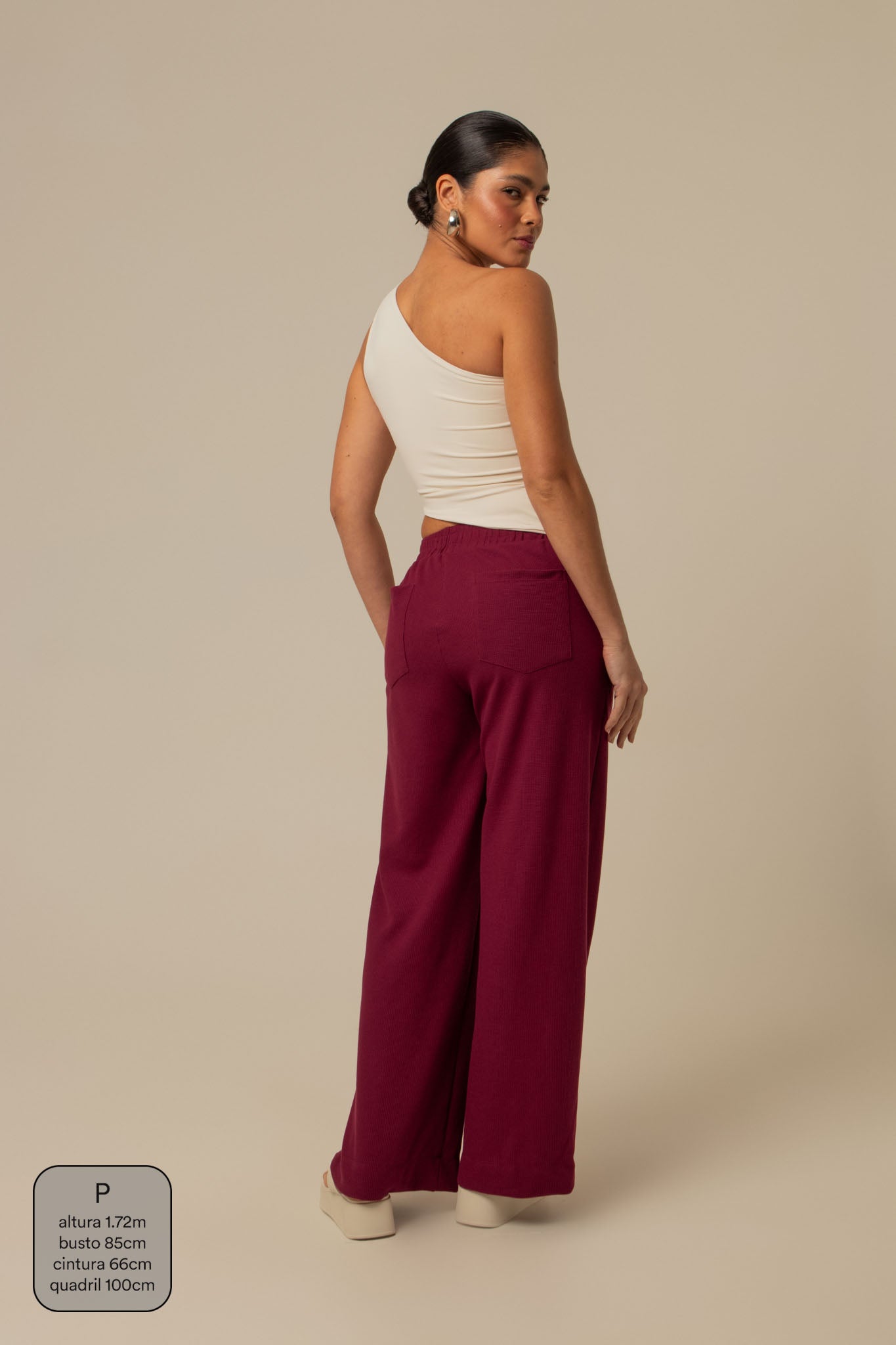 calça comfy clássica | calça waffle reta confortável