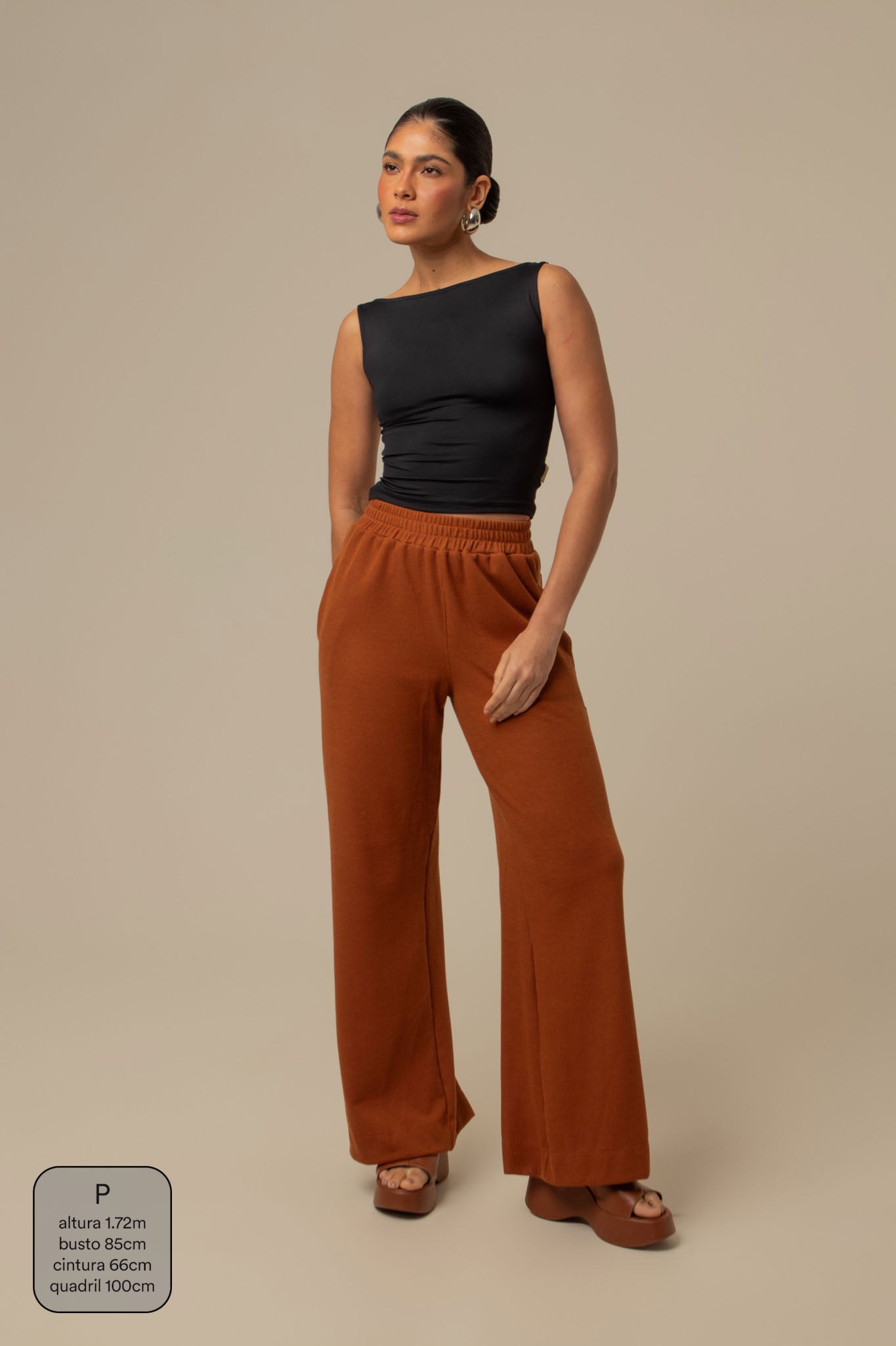 calça comfy clássica | calça waffle reta confortável