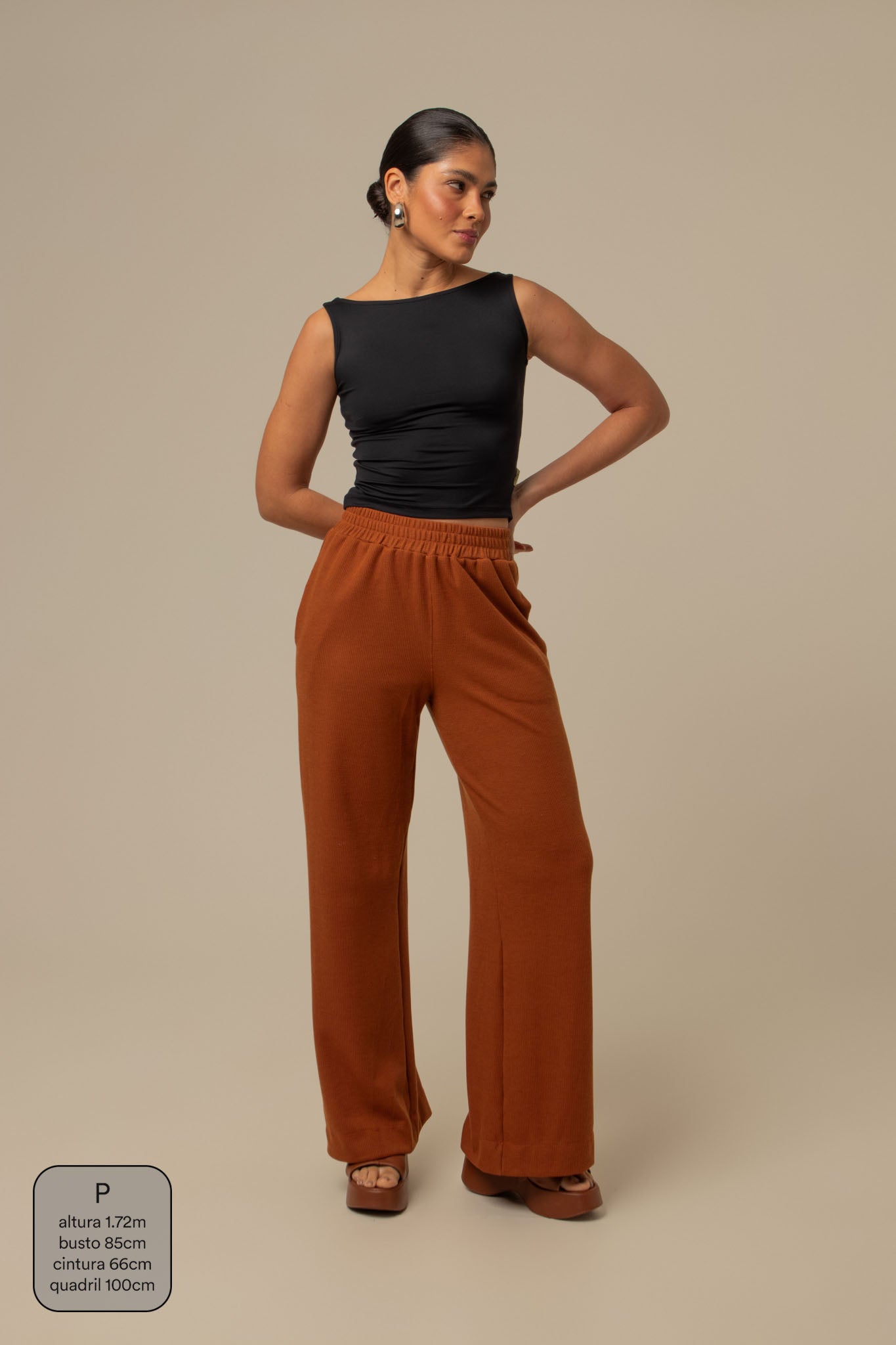 calça comfy clássica | calça waffle reta confortável