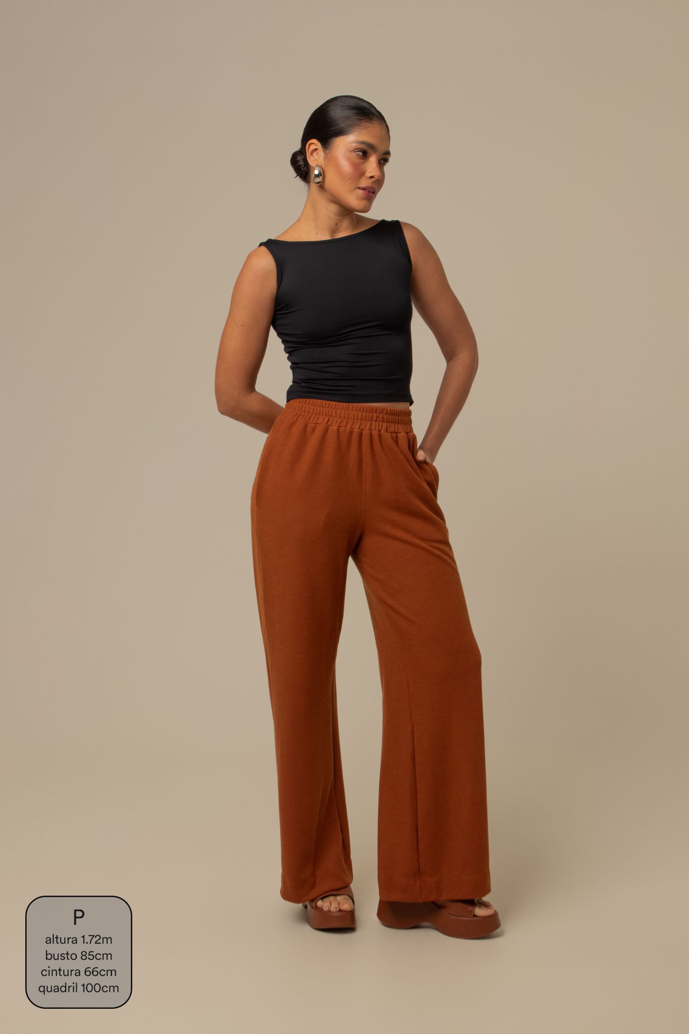 calça comfy clássica | calça waffle reta confortável