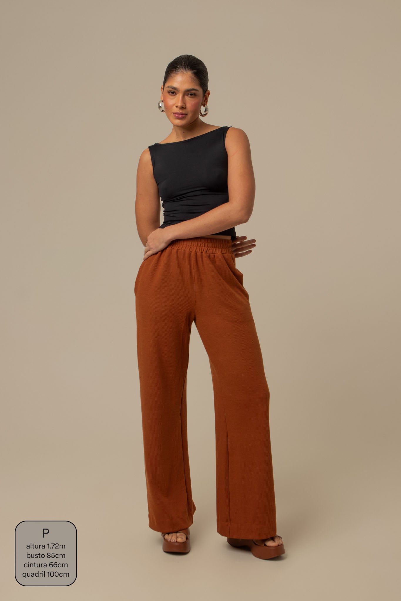 calça comfy clássica | calça waffle reta confortável