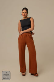 calça comfy clássica | calça waffle reta confortável