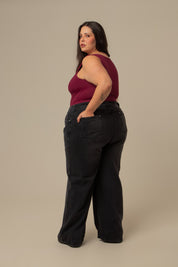 calça jeans ajustável midnight black