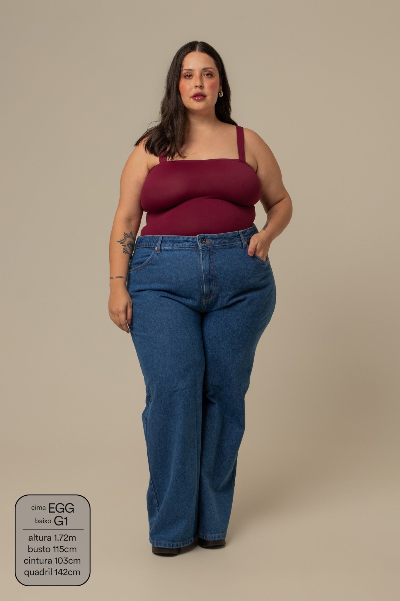 calça jeans ajustável wide denim blue