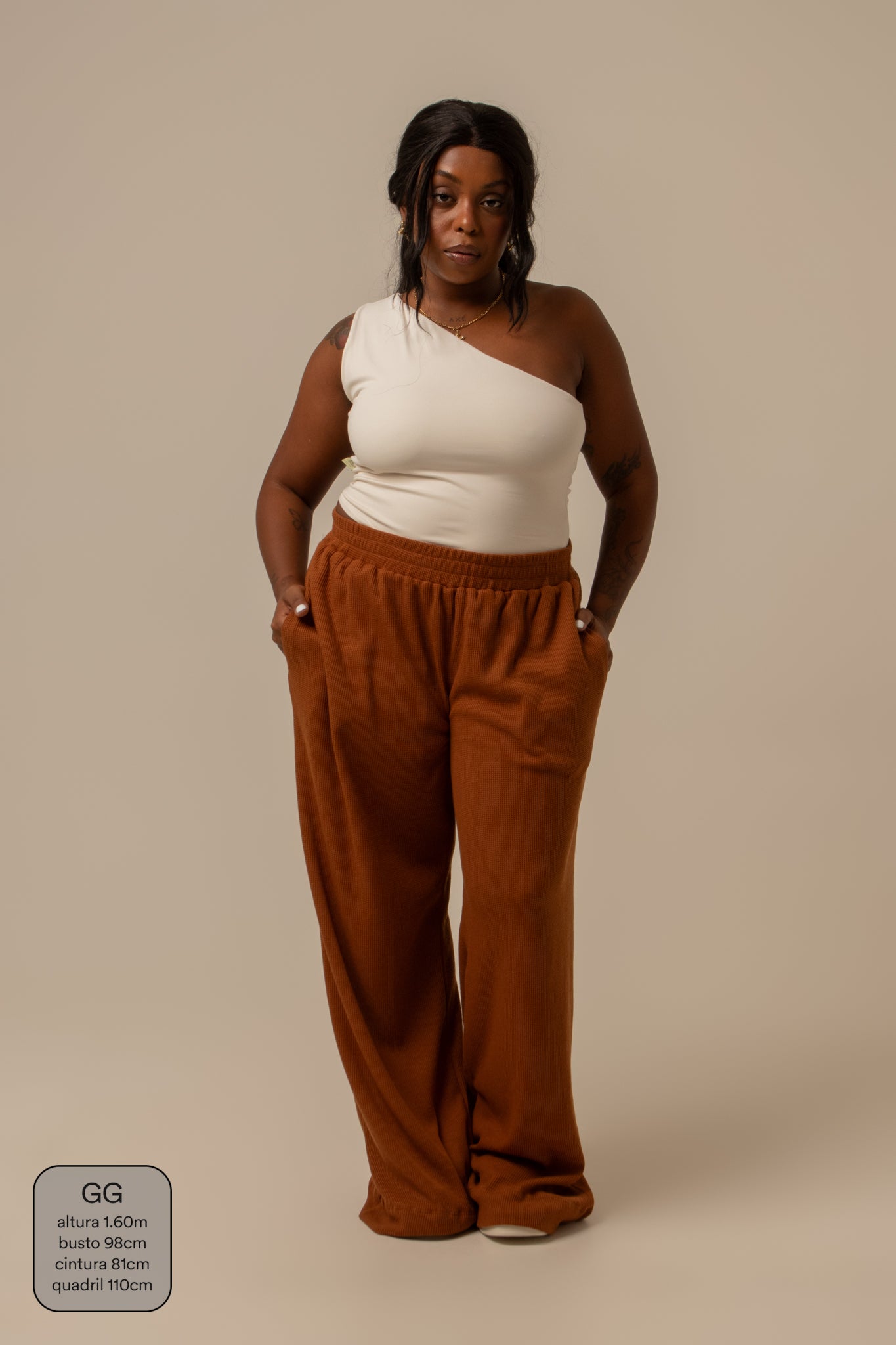 calça comfy clássica | calça waffle reta confortável