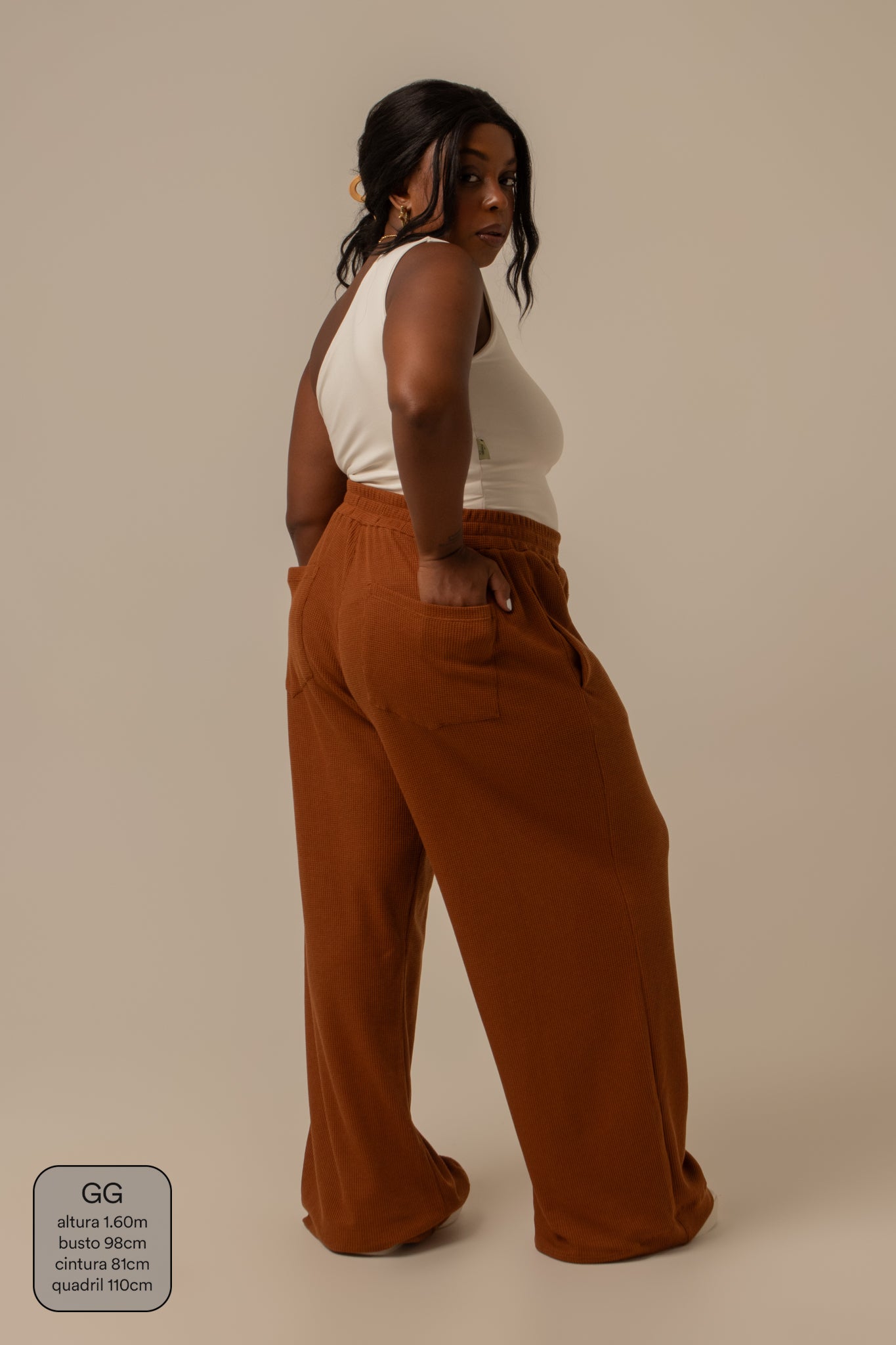 calça comfy clássica | calça waffle reta confortável