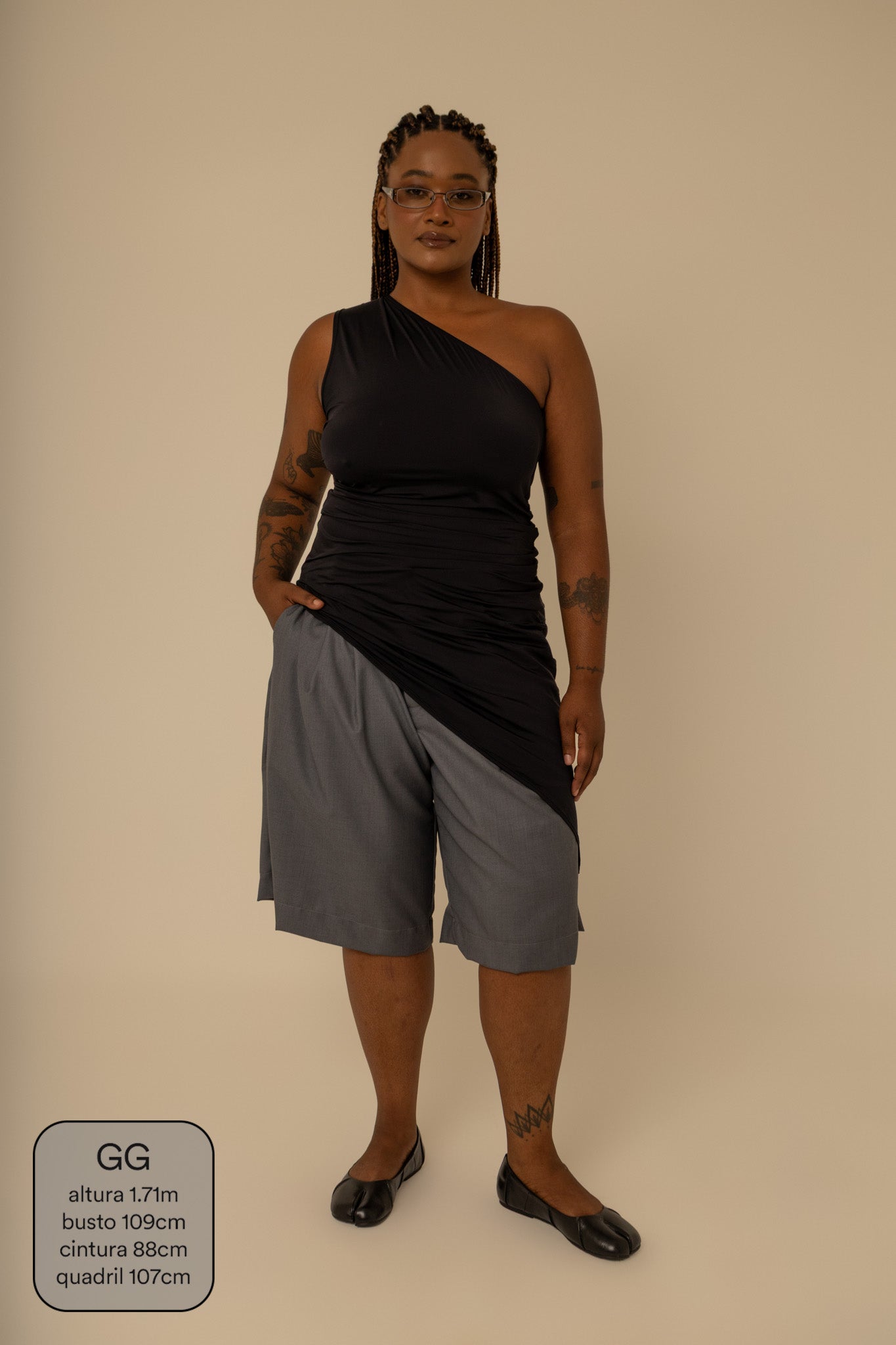 blusa assimétrica longa chefa