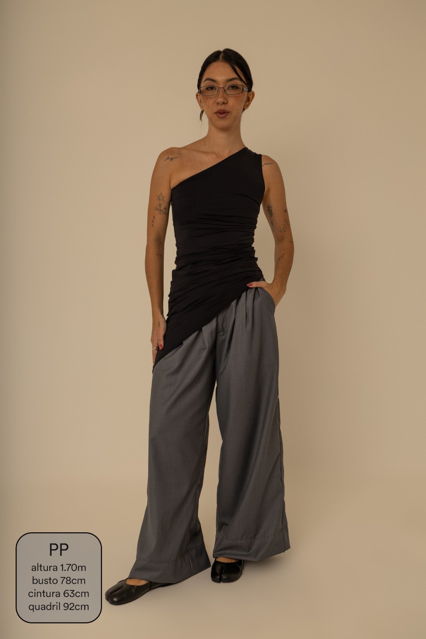 blusa assimétrica longa chefa
