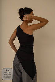blusa assimétrica longa chefa