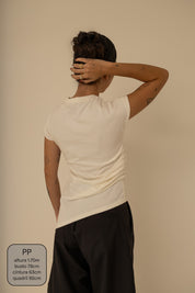 blusa assimétrica manguinha chefa