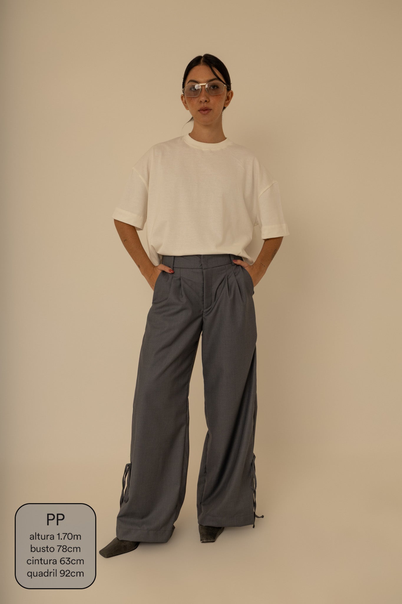 calça laço | calça alfaiataria com amarração na barra