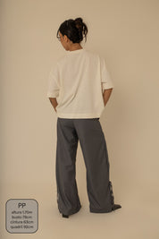 calça laço | calça alfaiataria com amarração na barra