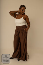 calça laço | calça alfaiataria com amarração na barra